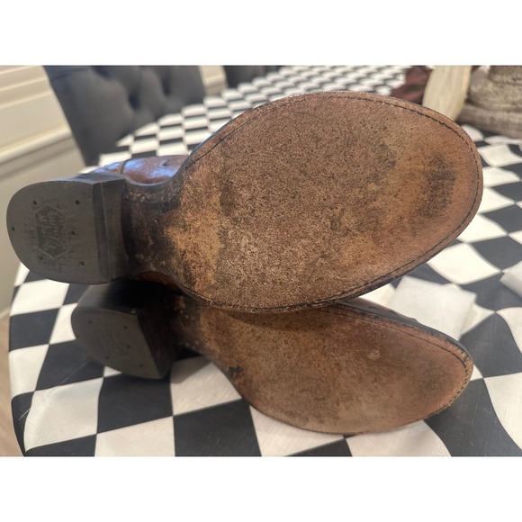 Tony Lama Ostrich Western Cowboy Boots Mens Brown Leather size 11D - Picture 8 of 9